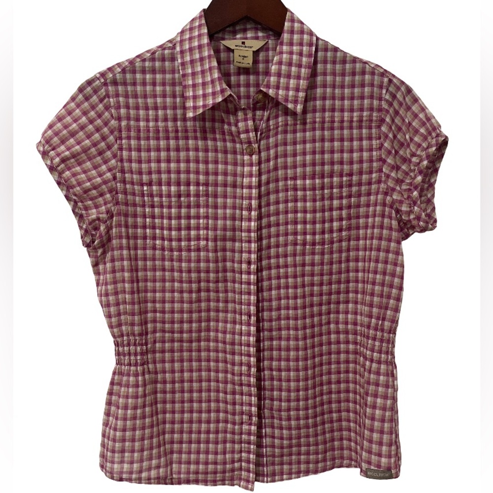 Woolrich Women’s Small Beach Plum Button Up Collared Shirt Top